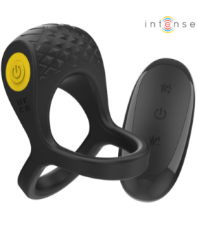 INTENSE - ALEX ANILLO DOBLE VIBRADOR PENE 10 VIBRACIONES NEGRO