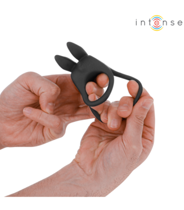 INTENSE - SAM ANILLO DOBLE VIBRADOR PENE 10 VIBRACIONES NEGRO