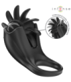 INTENSE - MABEL ANILLO VIBRADOR 10 VIBRACIONES CON ESTIMULADOR DE CLÍTORIS NEGRO