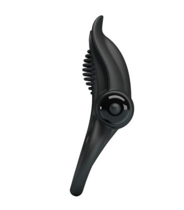 PRETTY LOVE - DOBLE ANILLO VIBRADOR + ESTIMULADOR CLÍTORIS 10 VIBRACIONES NEGRO