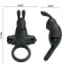 PRETTY LOVE - ANILLO VIBRADOR + ESTIMULADOR RABBIT CLÍTORIS 10 VIBRACIONES NEGRO