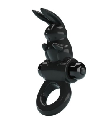 PRETTY LOVE - EXCITING RING ANILLO VIBRADOR RABBIT 10 VIBRACIONES NEGRO