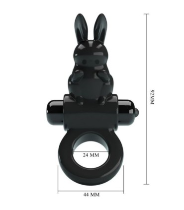 PRETTY LOVE - EXCITING RING ANILLO VIBRADOR RABBIT 10 VIBRACIONES NEGRO