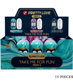 PRETTY LOVE - VENUS X 15 MASTURBADORES MASCULINOS SILICONA BLANCO