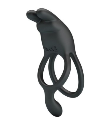 PRETTY LOVE - SETH DOBLE ANILLO VIBRADOR RABBIT 7 VIBRACIONES NEGRO