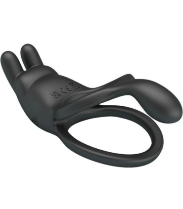 PRETTY LOVE - SETH DOBLE ANILLO VIBRADOR RABBIT 7 VIBRACIONES NEGRO