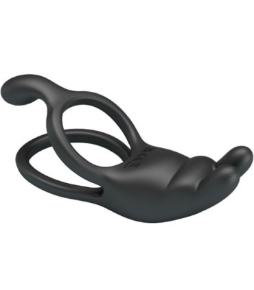 PRETTY LOVE - SETH DOBLE ANILLO VIBRADOR RABBIT 7 VIBRACIONES NEGRO