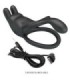 PRETTY LOVE - SETH DOBLE ANILLO VIBRADOR RABBIT 7 VIBRACIONES NEGRO