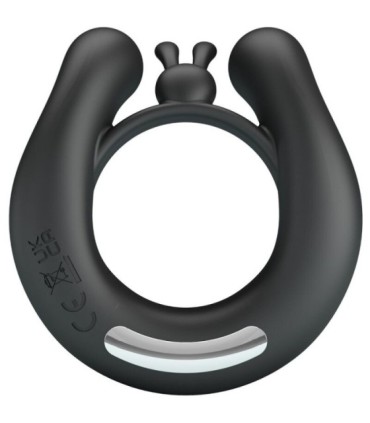 PRETTY LOVE - DAHLIA ANILLO VIBRADOR + ESTIMULADOR DE CLÍTOIS 12 VIBRACIONES NEGRO