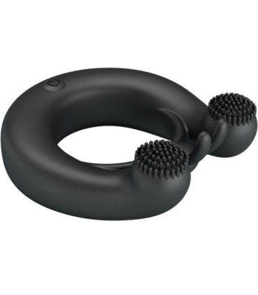 PRETTY LOVE - DAHLIA ANILLO VIBRADOR + ESTIMULADOR DE CLÍTOIS 12 VIBRACIONES NEGRO