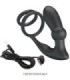 PRETTY LOVE - EMONI ANILLO PENE + PLUG ANAL 12 VIBRACIONES NEGRO