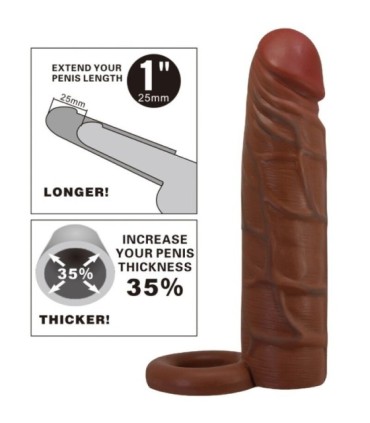 PRETTY LOVE - KAILE FUNDA PARA PENE CON EXTENSIÓN DE 2.5 CM MULATO
