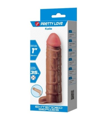PRETTY LOVE - KAILE FUNDA PARA PENE CON EXTENSIÓN DE 2.5 CM MULATO