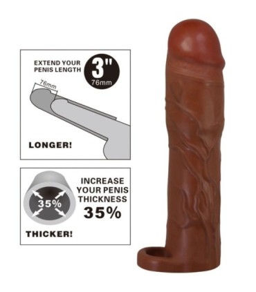 PRETTY LOVE - GERD FUNDA PARA PENE CON EXTENSIÓN DE 7.6 CM MULATO