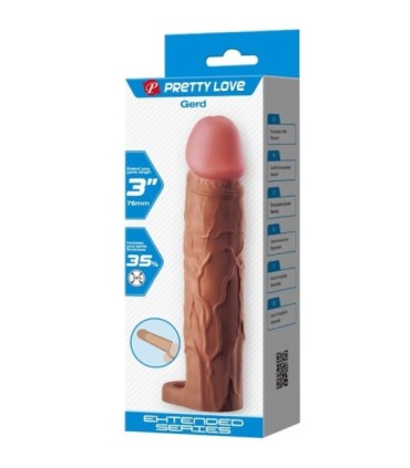 PRETTY LOVE - GERD FUNDA PARA PENE CON EXTENSIÓN DE 7.6 CM MULATO