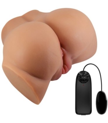 CRAZY BULL - EMILIA TRASERO VIBRADOR CON VAGINA Y ANO REALÍSTICO NATURAL CONTROL REMOTO