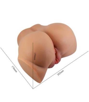 CRAZY BULL - EMILIA TRASERO VIBRADOR CON VAGINA Y ANO REALÍSTICO NATURAL CONTROL REMOTO