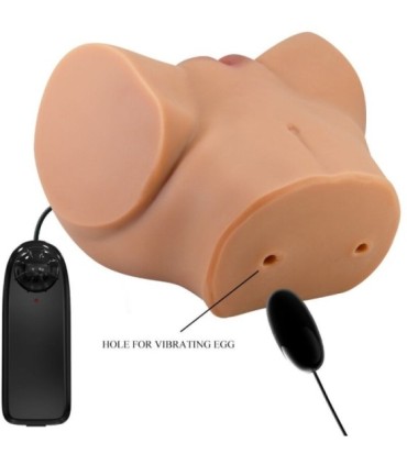 CRAZY BULL - EMILIA TRASERO VIBRADOR CON VAGINA Y ANO REALÍSTICO NATURAL CONTROL REMOTO