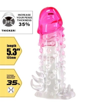 PRETTY LOVE - WILFORD FUNDA REALÍSTICA ALARGADORA CON RELIEVE PARA PENE ROSA
