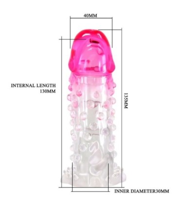 PRETTY LOVE - WILFORD FUNDA REALÍSTICA ALARGADORA CON RELIEVE PARA PENE ROSA