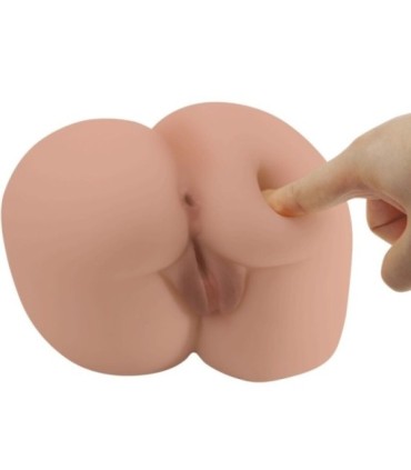 CRAZY BULL - BERNACE TRASERO VIBRADOR CON VAGINA Y ANO REALÍSTICO NATURAL CONTROL REMOTO