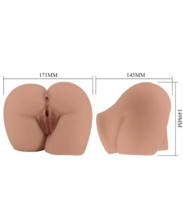 CRAZY BULL - BERNACE TRASERO VIBRADOR CON VAGINA Y ANO REALÍSTICO NATURAL CONTROL REMOTO