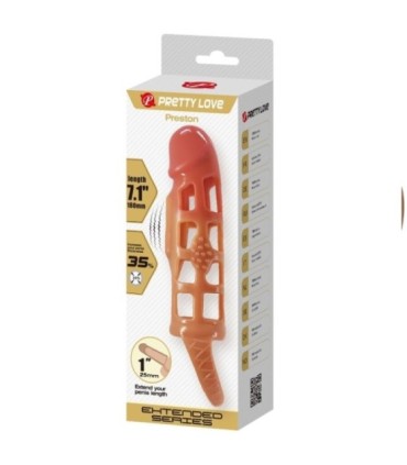 PRETTY LOVE - PRESTON FUNDA PARA PENE CON VIBRACIÓN DE 18 CM