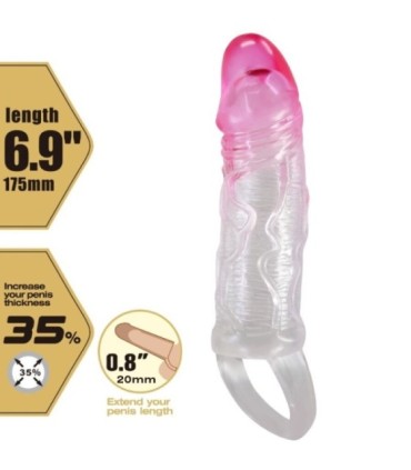 PRETTY LOVE - ODES FUNDA REALÍSTICA ALARGADORA DE 2 CM PARA PENE ROSA