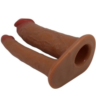 PRETTY LOVE - YAIRON FUNDA PARA PENE DOBLE CON EXTENSIÓN DE 4 CM MULATO