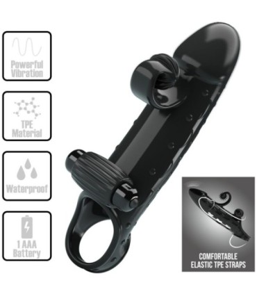 ROMANCE - FUNDA PARA PENE CON VIBRACIÓN NEGRO