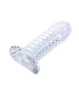 BAILE - FUNDA PARA PENE CON PUNTOS ESTIMULANTES MORADO 14 CM