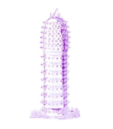 BAILE - FUNDA PARA PENE CON PUNTOS ESTIMULANTES MORADO 14 CM