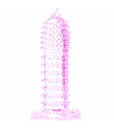 BAILE - FUNDA PARA PENE CON PUNTOS ESTIMULANTES ROSA 14 CM