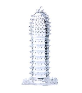 BAILE - FUNDA PARA PENE CON PUNTOS ESTIMULANTES TRANSPARENTE 14 CM