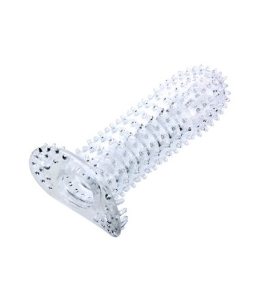BAILE - FUNDA PARA PENE CON PUNTOS ESTIMULANTES TRANSPARENTE 14 CM