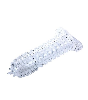 BAILE - FUNDA PARA PENE CON PUNTOS ESTIMULANTES TRANSPARENTE 14 CM