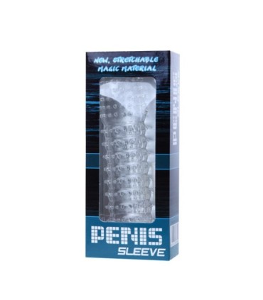 BAILE - FUNDA PARA PENE CON PUNTOS ESTIMULANTES TRANSPARENTE 14 CM