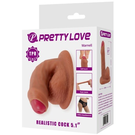 PRETTY LOVE - WARNELL DILDO ULTRA REALÍSTICO Y ELÁSTICO 9.5 CM MULATO