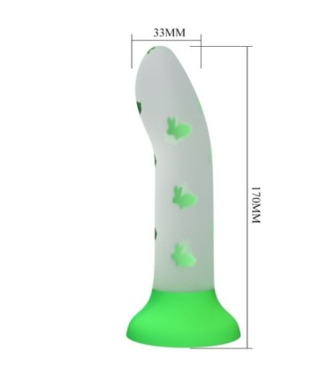 PRETTY LOVE - MAGICAL NIGHTFALL DILDO SIN VIBRACIÓN LUMINOSO VERDE