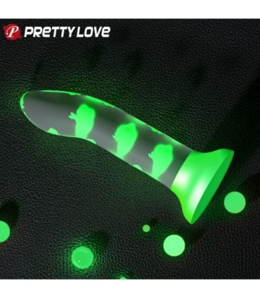 PRETTY LOVE - MAGICAL NIGHTFALL DILDO SIN VIBRACIÓN LUMINOSO VERDE