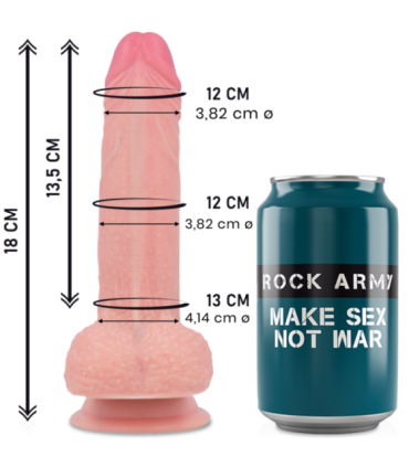 ROCKARMY - MUSTANG DILDO REALÍSTICO LIQUID SILICONE 18 CM -O- 4.14 CM