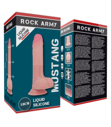ROCKARMY - MUSTANG DILDO REALÍSTICO LIQUID SILICONE 18 CM -O- 4.14 CM