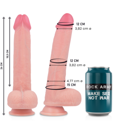 ROCKARMY - KINGCOBRA DILDO REALÍSTICO LIQUID SILICONE 24 CM -O- 4.77 CM