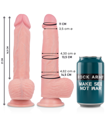 ROCKARMY - SPITFIRE DILDO REALÍSTICO LIQUID SILICONE 21 CM -O- 4.62 CM
