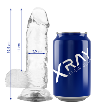 X RAY - CLEAR DILDO REALISTA TRANSPARENTE 15.5 CM -O- 3.5 CM