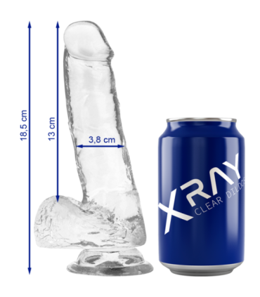 X RAY - CLEAR DILDO REALISTA TRANSPARENTE 18.5 CM -O- 3.8 CM