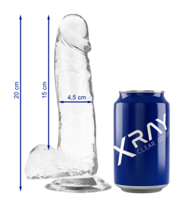 X RAY - CLEAR DILDO REALISTA TRANSPARENTE 20 CM -O- 4.5 CM