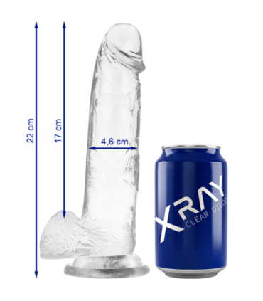 X RAY - CLEAR DILDO REALISTA TRANSPARENTE 22 CM -O- 4.6 CM