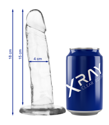 X RAY - CLEAR DILDO TRANSPARENTE 18 CM -O- 4 CM