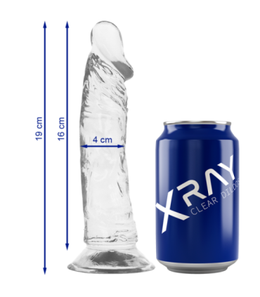 X RAY - CLEAR DILDO TRANSPARENTE 19 CM -O- 4 CM